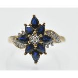 A Hallmarked Sapphire & Diamond Cluster Ring