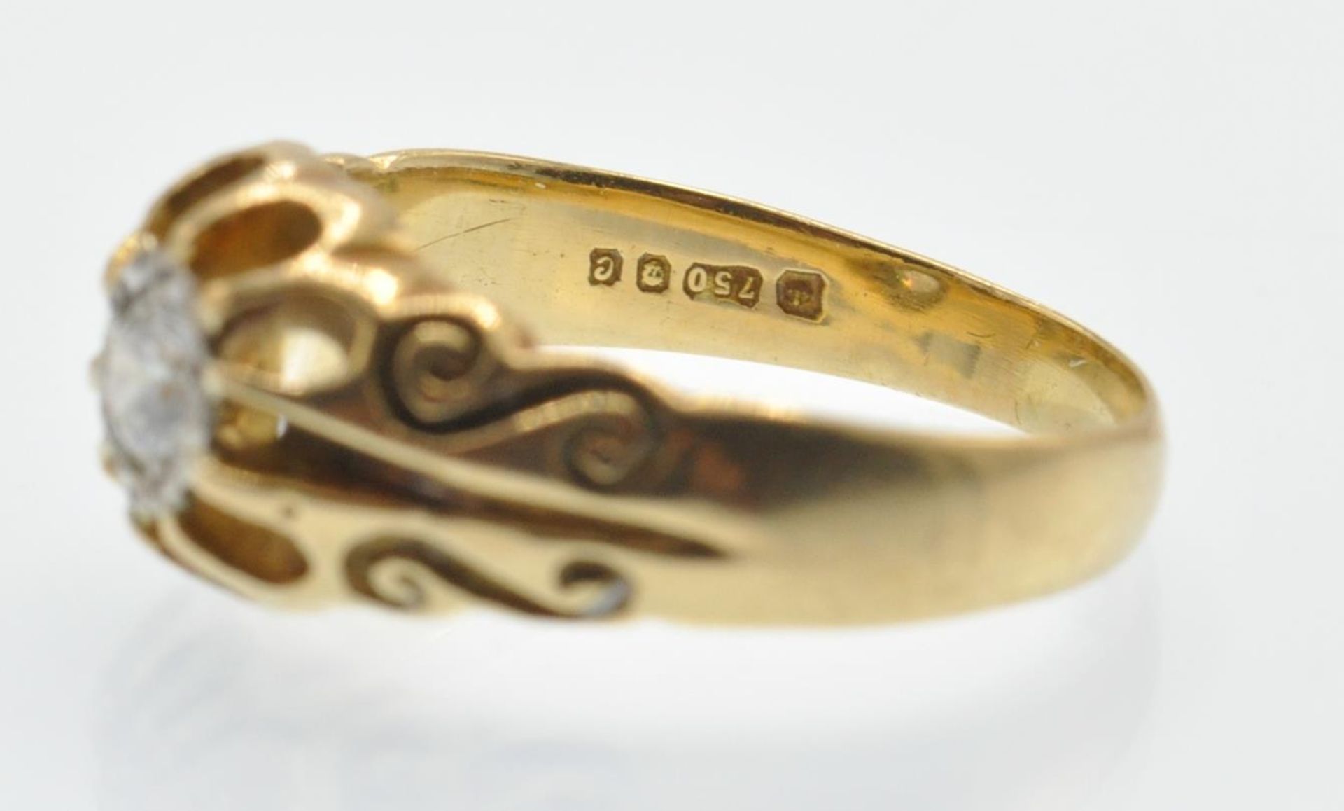 A Hallmarked 18ct Gold & Diamond Ring - Bild 4 aus 4