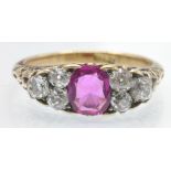 An 18ct Gold Burma Pink Sapphire & Diamond Ring