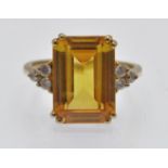 A Hallmarked 9ct Gold & Synthetic Yellow Sapphire Dress Ring