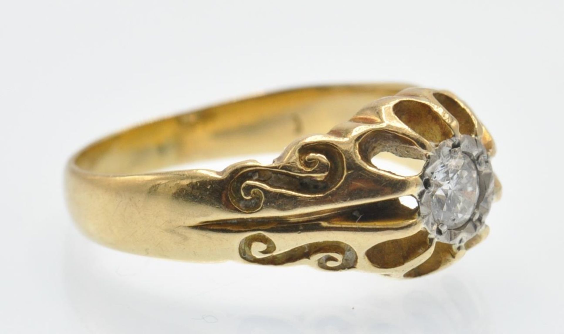 A Hallmarked 18ct Gold & Diamond Ring - Bild 2 aus 4