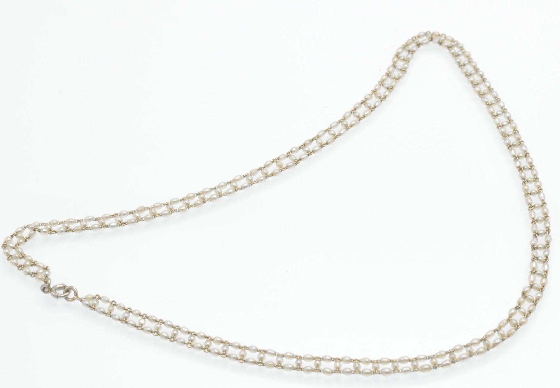 An 18ct Gold & Seed Pearl Choker Necklace - Bild 3 aus 6