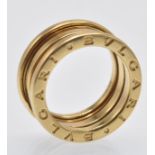 A Hallmarked 18ct Gold Bvlgari B.zero1 Ring