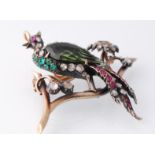 A 19th Century Victorian Bird of Paradise Figural Brooch