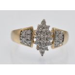 A Hallmarked 9ct Gold & Diamond Cluster Ring