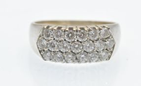 A Hallmarked 18ct White Gold & Diamond Cluster Ring