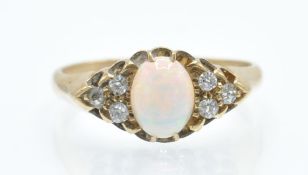 An Antique 18ct Gold Opal & Diamond Ring