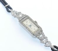 1930's Art Deco platinum and diamond ladies bracelet dress watch