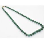 A Vintage Malachite Bead Necklace