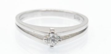 A Contemporary 14ct White Gold & Diamond Solitaire Ring