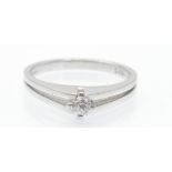 A Contemporary 14ct White Gold & Diamond Solitaire Ring