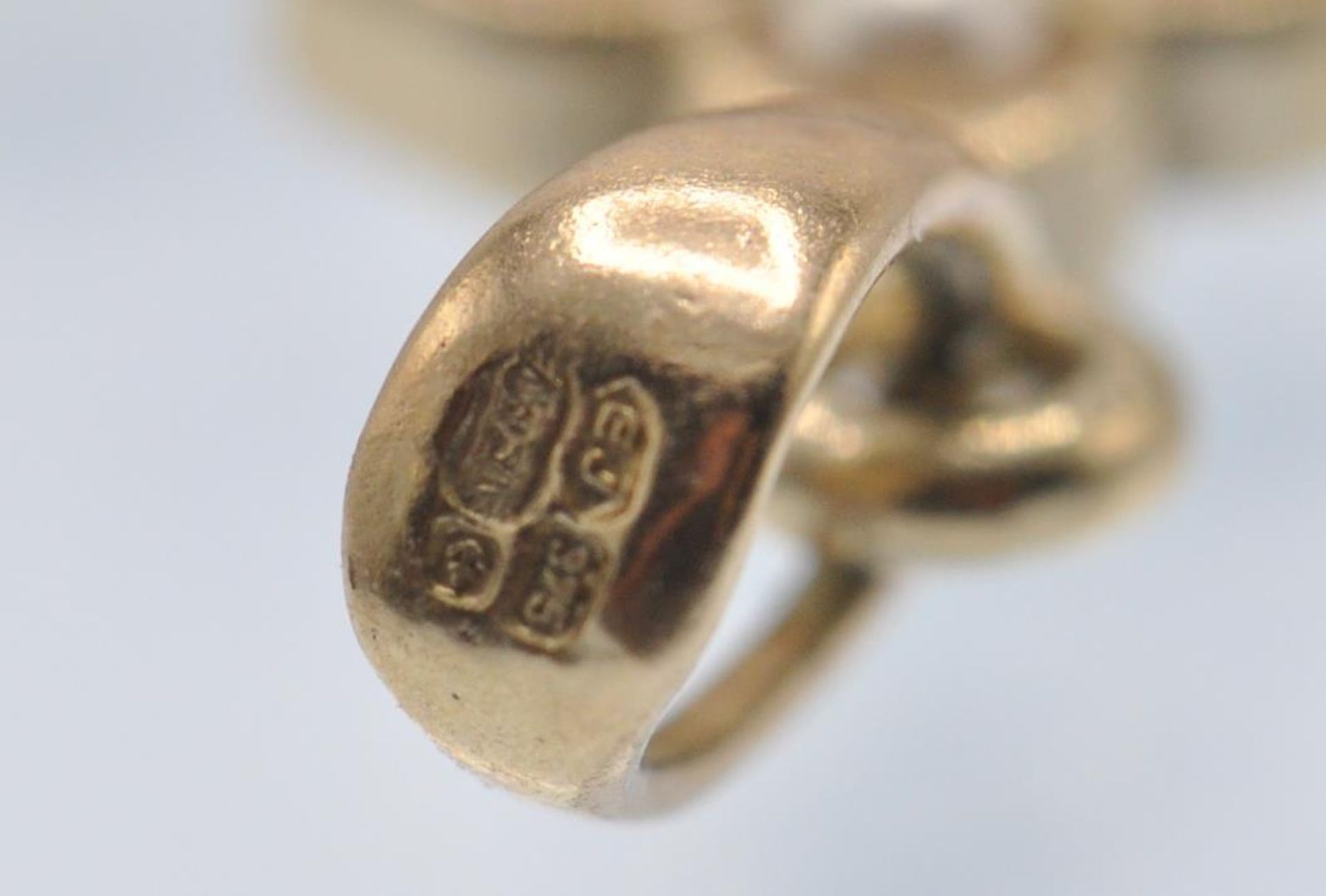A hHallmarked 9ct Gold Pearl & Amethyst Cruciform Pendant - Bild 3 aus 4