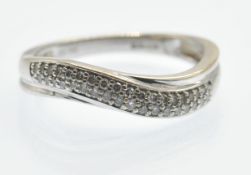 A Hallmarked 9ct Gold & Diamond Band Ring