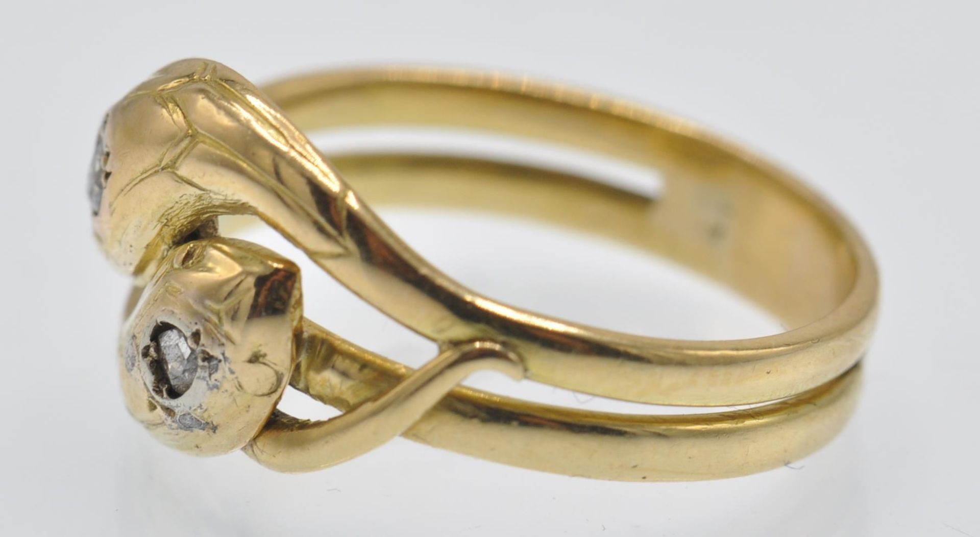 A French Antique 18ct Gold & Diamond Snake Ring - Bild 5 aus 7