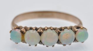 A French Gold & Opal Five Stone Ring
