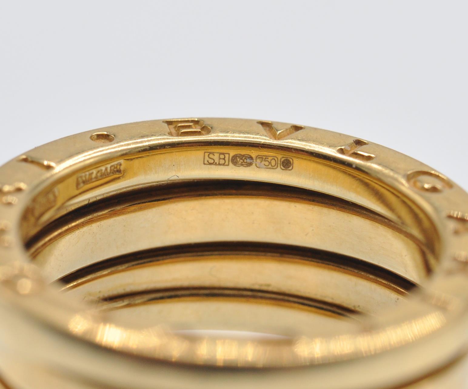 A Hallmarked 18ct Gold Bvlgari B.zero1 Ring - Image 6 of 7