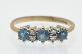 A Hallmarked 9ct Gold Diamond & Topaz Ring