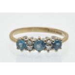 A Hallmarked 9ct Gold Diamond & Topaz Ring