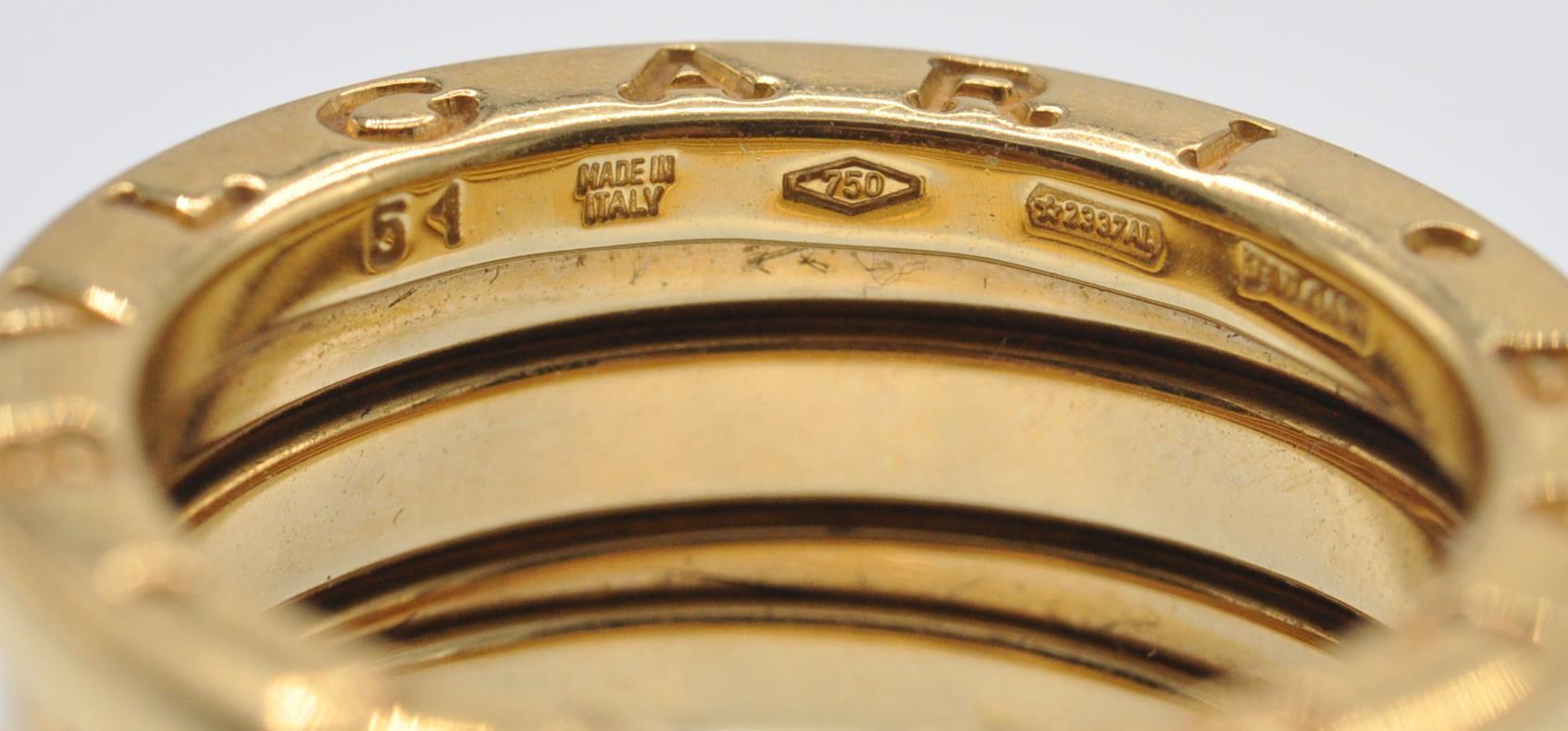 A Hallmarked 18ct Gold Bvlgari B.zero1 Ring - Image 7 of 7