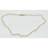 A Hallmarked 9ct Gold & Cultured Pearl Necklace