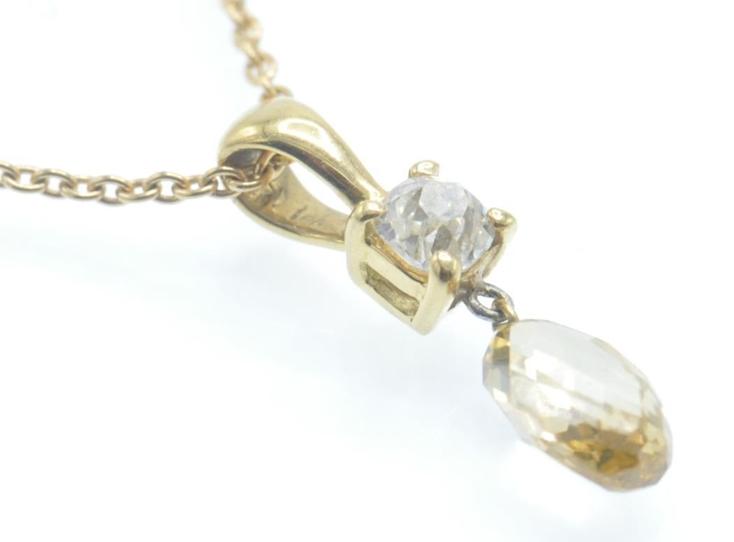 An 18ct Gold & Diamond Pendant necklace