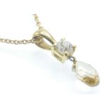 An 18ct Gold & Diamond Pendant necklace