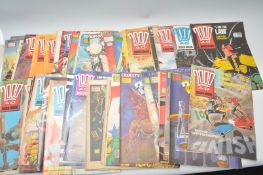 A collection of retro 1980s original 2000AD comics