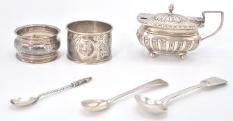 A group of silver hallmarked wares to include a la