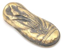 A contemporary brass vesta case in the shape of an