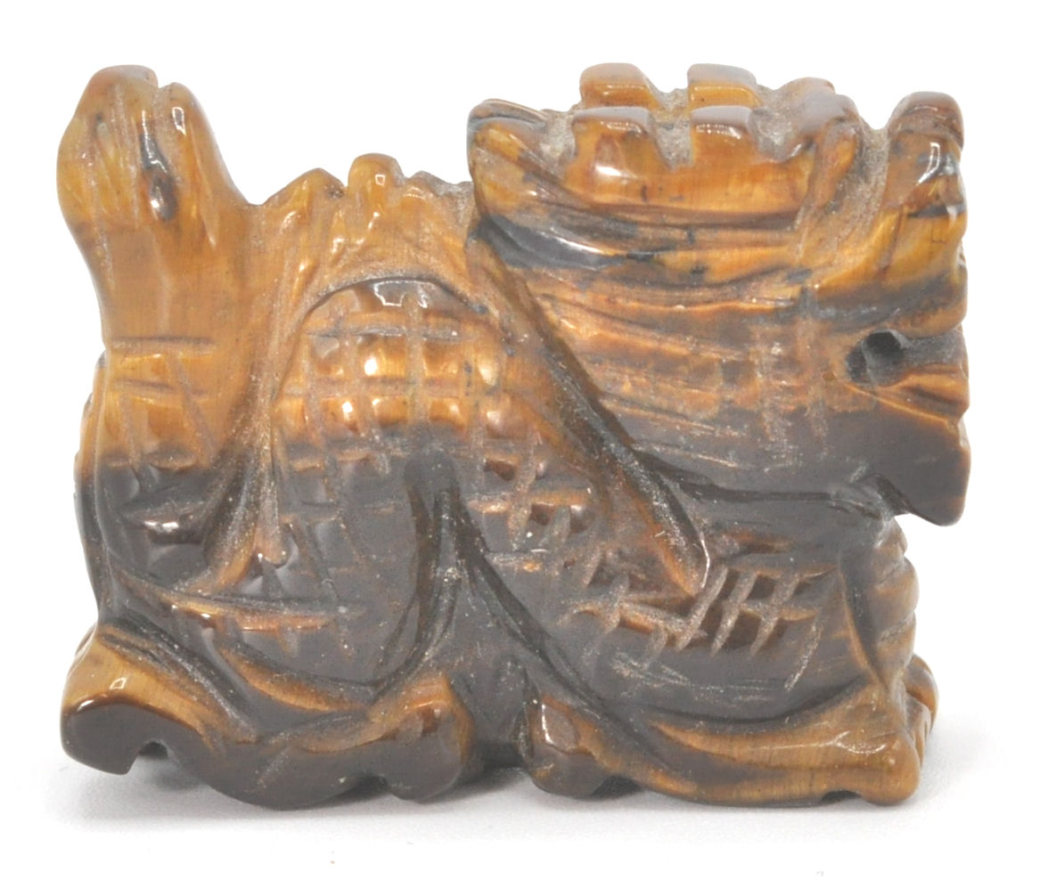 A small Chinese tiger's eye figure in the form of - Image 3 of 6