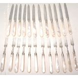 A twenty four piece English silver hallmarked dess