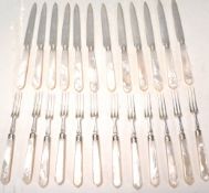 A twenty four piece English silver hallmarked dess