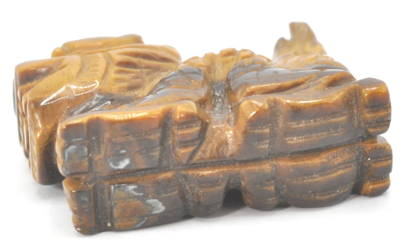 A small Chinese tiger's eye figure in the form of - Image 6 of 6