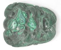 A good quality malachite belt buckle in the form o