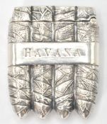 A silver vesta case in the form of four cuban ciga