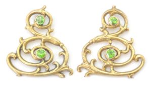 A pair of late 19th century Art Nouveau demantoid