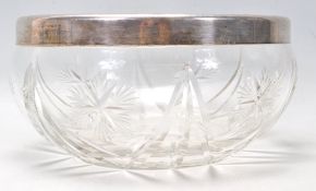 An early 20th Century cut glass centrepiece bowl h