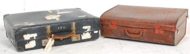 Two vintage retro mid 20th Century leather cased t