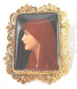 A 19th Victorian hand painted miniature of a hoode