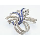 A Platinum Sapphire & Diamond Spray Brooch