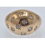 An 18ct Gold & Diamond Bombe Ring