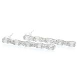 A Pair of 18ct White Gold & Diamond Drop Earrings