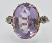 A French 18ct Gold Amethyst & Diamond Ring