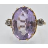 A French 18ct Gold Amethyst & Diamond Ring