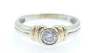 A Hallmarked Contemporary 18ct Gold Solitaire Diamond Ring