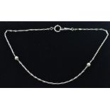 A French 18ct white gold and pearl necklace. Frenc