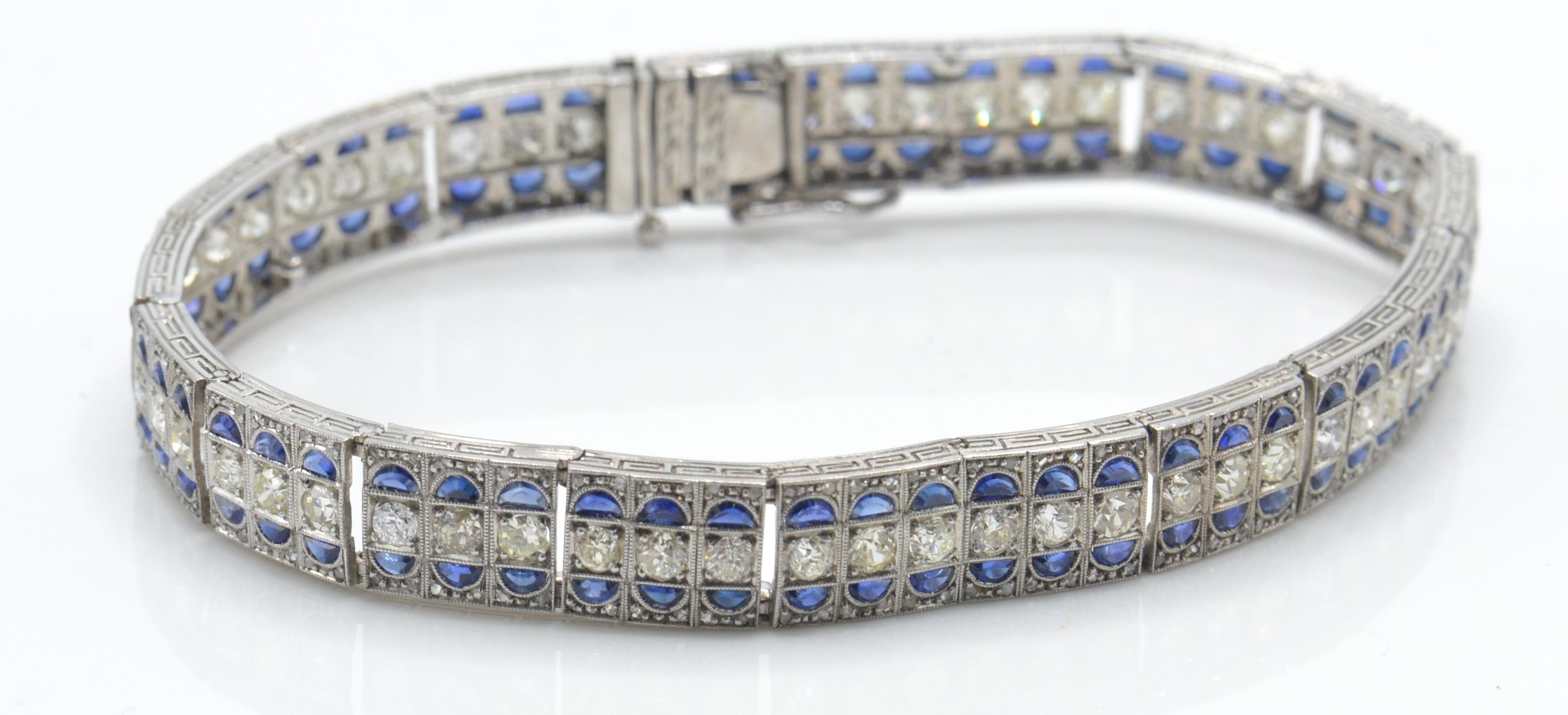 An 18t gold sapphire and diamond bracelet - Image 5 of 9