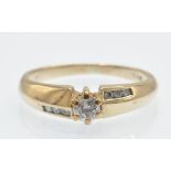 A Hallmarked 9ct Gold & Diamond Solitaire Ring
