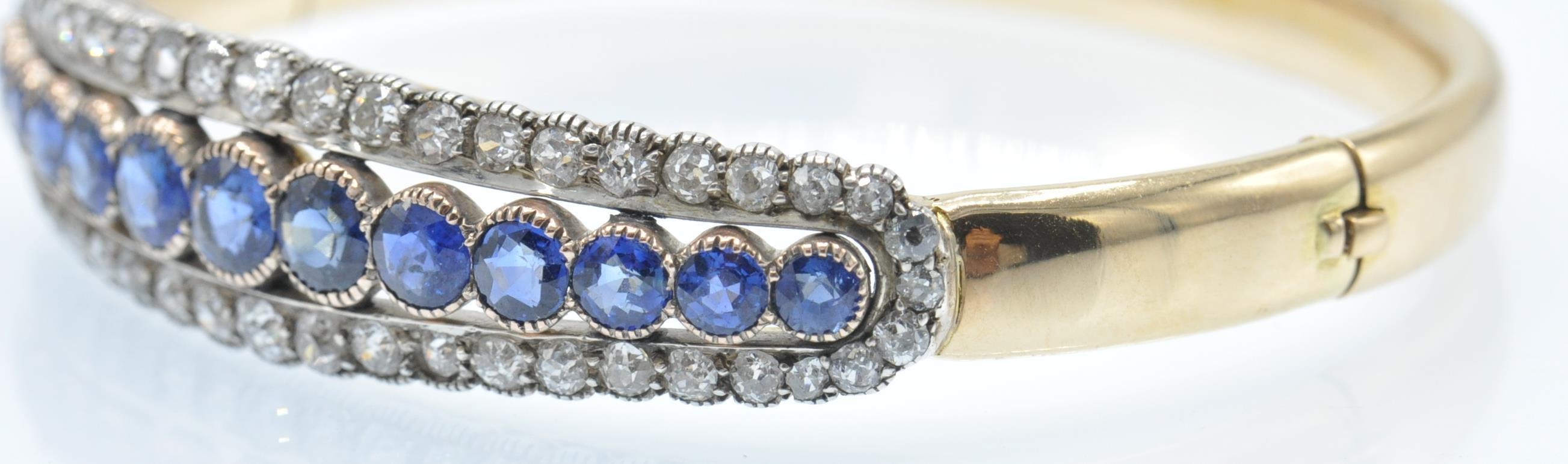 A Victorian Gold Sapphire & Diamond Bangle - Image 3 of 8