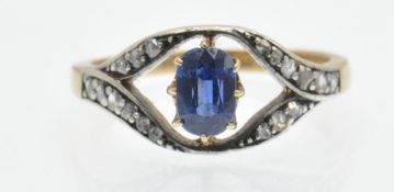 An Antique Gold Sapphire & Diamond Ring